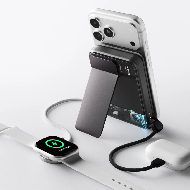 SHARGE ICEMAG 3 Powerbank, 10.000 mAh, 25 W Qi2, 35 W USB-C, schwarz