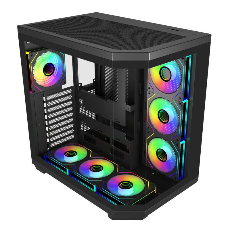 FSP U580 ARGB ATX Ultra Tower Gaming-Gehäuse – Schwarz