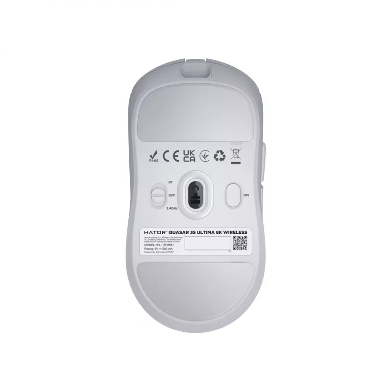 Hator Quasar 3S Ultima Wireless Gaming-Maus, Weiß (HTM661)