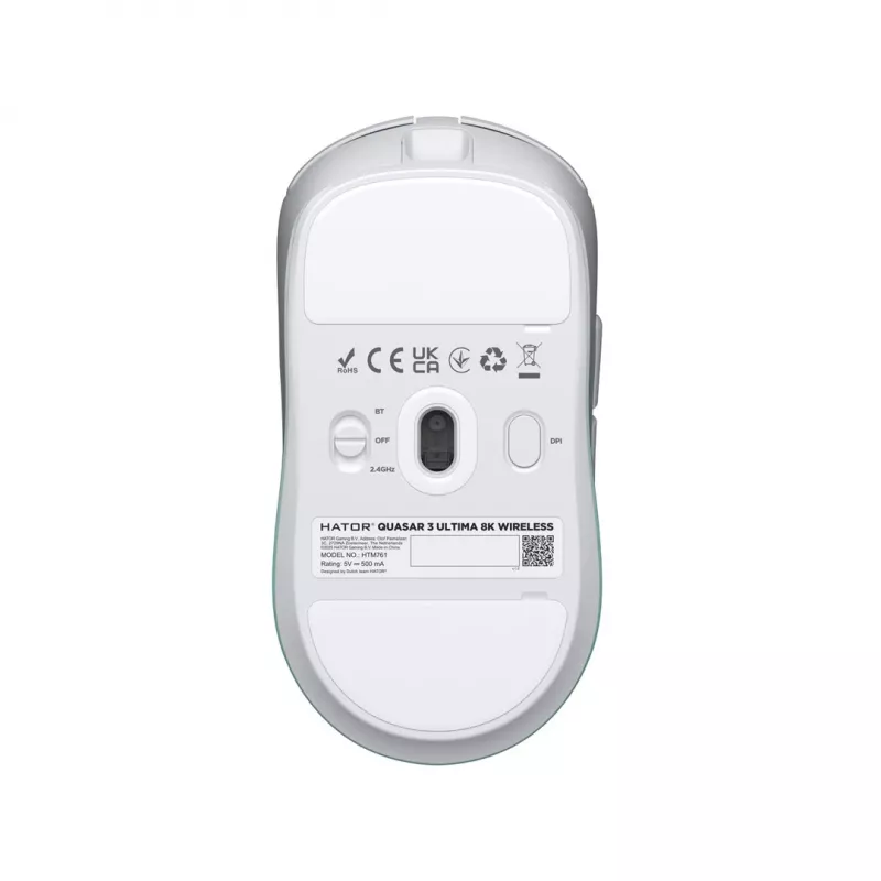 Hator Quasar 3 Ultima Gaming-Maus, Weiß/Minze (HTM761)