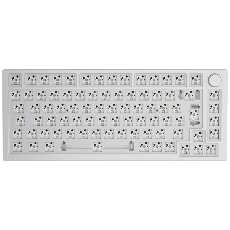 Glorious GMMK Pro White Ice 75% TKL Tastatur - Barebone, ISO-Layout, Silber