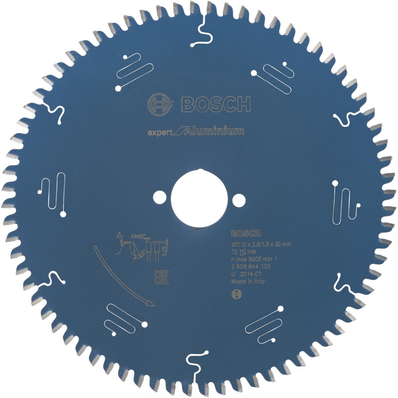 Bosch Kreissägeblatt Expert for Aluminium Ø 210 mm, 72 Zähne, Bohrung 30 mm (2608644105)