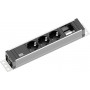 Bachmann UNIVERSAL Verlängerungskabel, 3 Steckdosen, 3 m, Schwarz / Silber-Anthrazit (922.0111)