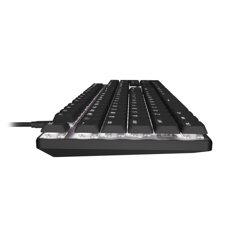 Natec Amberjack Kabelgebundene Tastatur, US-Layout, Lineare Hot-Swap-Switches, Weiße Hintergrundbeleuchtung, Anti-Ghosting, Makro-Aufzeichnung, Schwarz/Grau (NKL-2391)