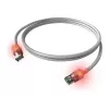 ZVK EasyLan Cat6a LED Patchkabel RJ45, geschirmt, 7,5 m, Türkis