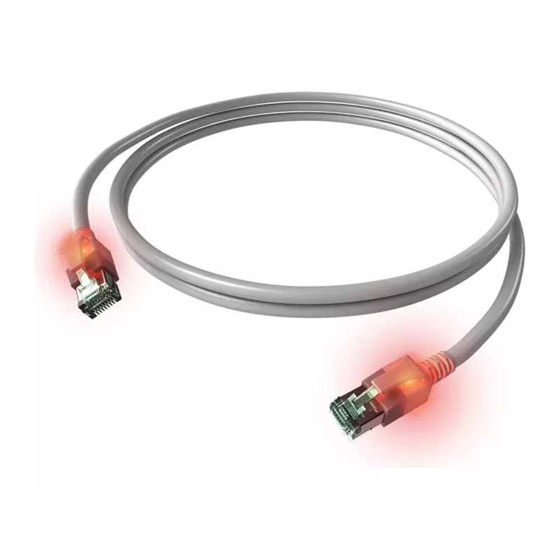 ZVK EasyLan Cat6a LED Patchkabel RJ45, geschirmt, 7,5 m, Türkis
