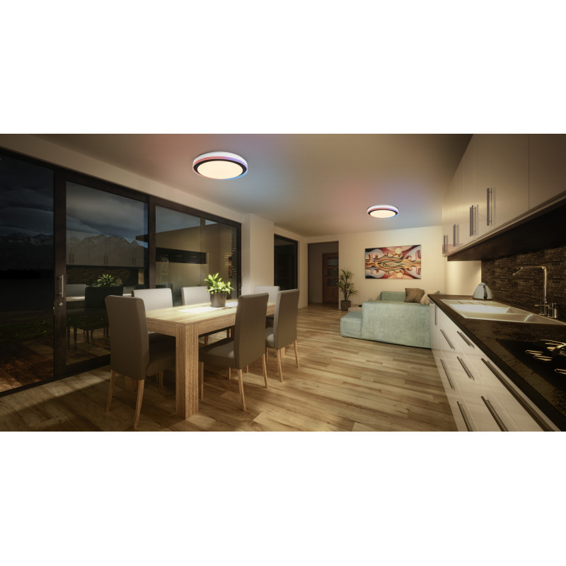 Osram SMART+ WiFi Orbis Magic Wand-/Deckenleuchte 500 mm, RGB+TW, dimmbar, 38 W – Schwarz/Weiß