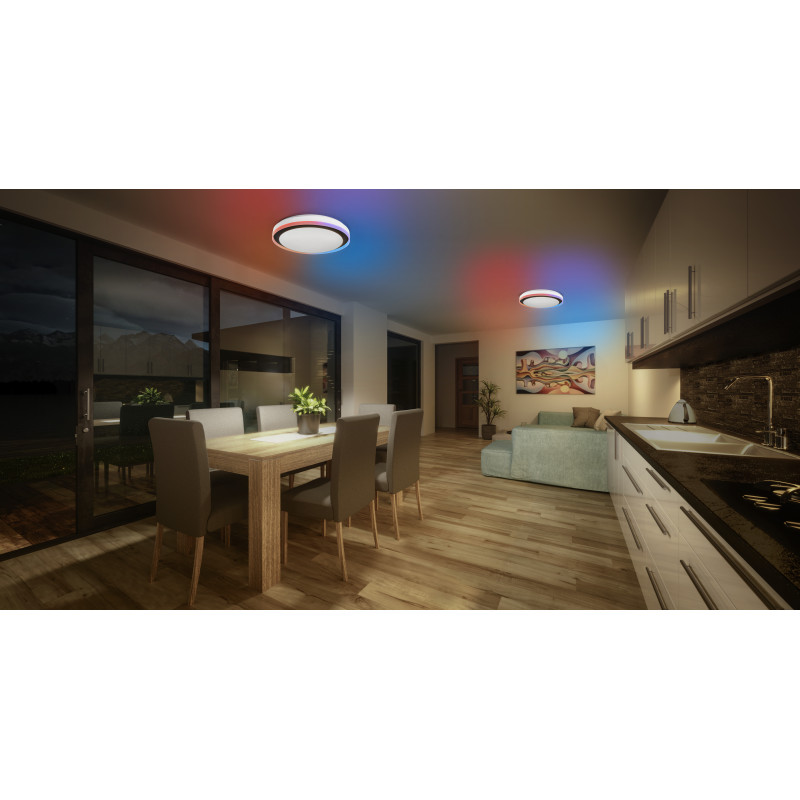 Osram SMART+ WiFi Orbis Magic Wand-/Deckenleuchte 500 mm, RGB+TW, dimmbar, 38 W – Schwarz/Weiß