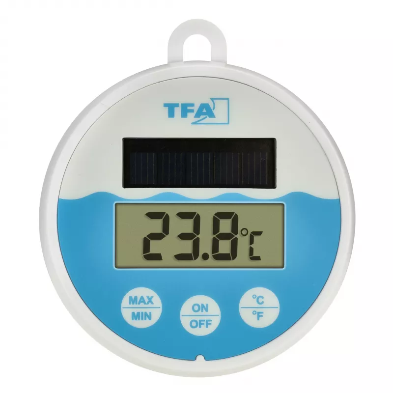 TFA Dostmann digitales Solar-Poolthermometer, weiß/türkis, 30.1068.02