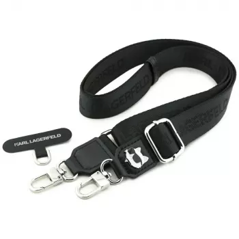 Karl Lagerfeld Universal-Trageband Tether Patch Choupette Metal Logo, schwarz, KF002656