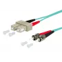 Metz OpDAT LWL-Patchkabel SC-Duplex auf 2x ST, OM3, 2 m, aqua