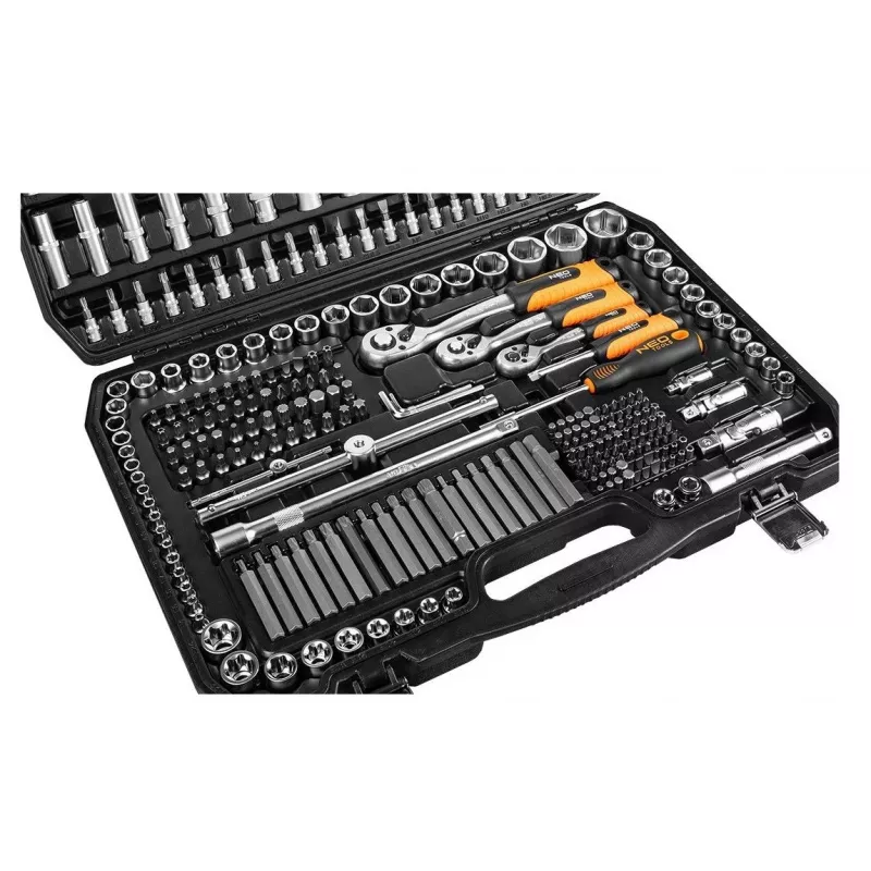 Neo Tools 10-218 Werkzeugset, 300 Teile, 1/2, 3/8, 1/4 Antrieb