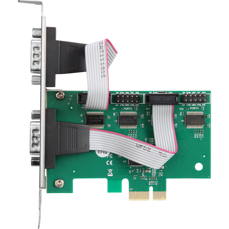 InLine® PCIe x1 Schnittstellenkarte, 4x RS-232, Low Profile