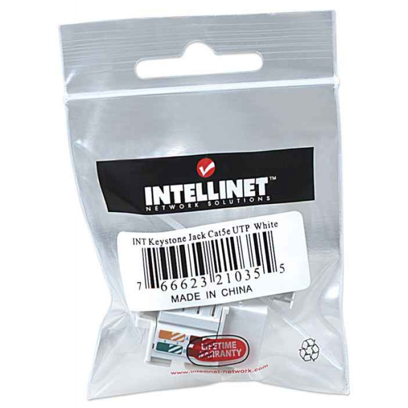 Intellinet 210355 Keystone-Modul RJ45 UTP Cat5e, Punch-Down, weiß
