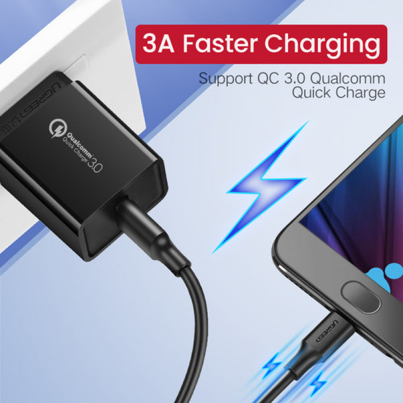 Ugreen USB-Kabel USB-A auf Micro-USB, 0,5 m, Schwarz