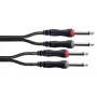 Cordial 14845 Klinken-Audiokabel [2x 6,3 mm Klinkenstecker (mono) - 2x 6,3 mm Klinkenstecker (mono)] 3 m schwarzer PVC-Mantel, Twin-Lead