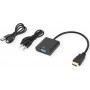 Secomp STANDARD HDMI-auf-VGA- + Audio-Adapterkabel, Stecker/Buchse, 0,23 m