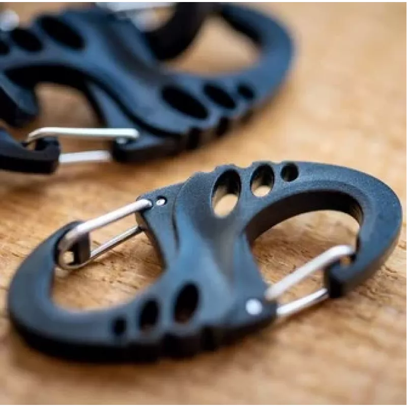 Mil-Tec S-Hook Karabiner-Set – Schwarz