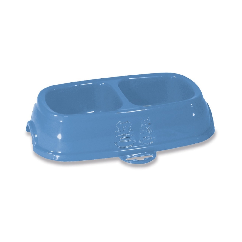 Stefanplast Futtertrog Break 11 0,4+0,4L 28x17x6cm sortiert grau/blau