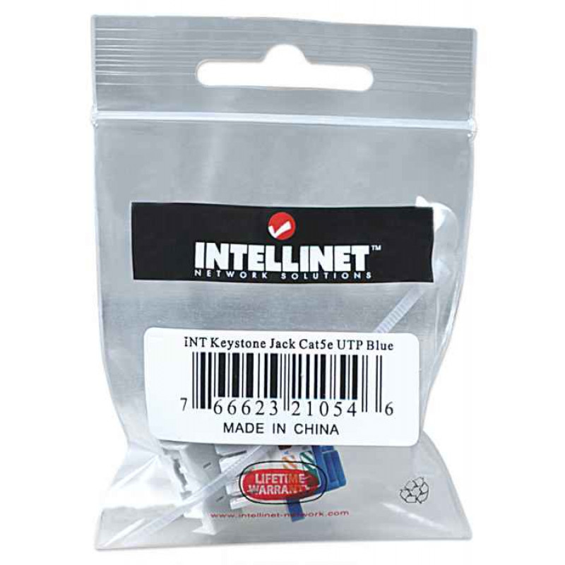 Intellinet 210546 Keystone-Modul RJ45 UTP Cat5e, Punch-Down, blau