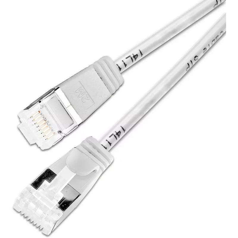 Wirewin Slim Cat6a Light Patchkabel, rund, U/FTP, Ø 3,8 mm, Weiß (PKW-LIGHT-STP-K6A 0.15 WS)