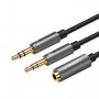 UGREEN UV140 AUX 3,5 mm Audio-Splitter-Kabel – Schwarz/Grau