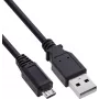 InLine Micro-USB 2.0 Kabel, USB-A Stecker auf Micro-B Stecker, 3 m, Schwarz (31730U)