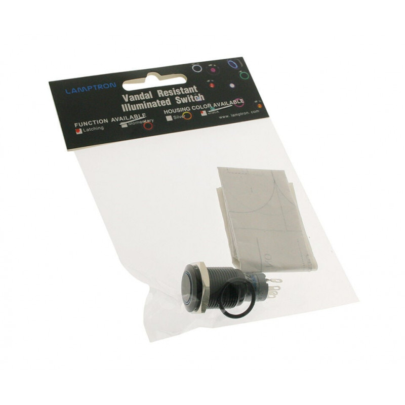 Lamptron Vandalismusschutz-Schalter 16mm - Blackline - blau