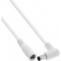 InLine® DC-Verlängerungskabel, abgewinkelter Stecker, 5,5 x 2,1 mm, weiß, 0,2 m