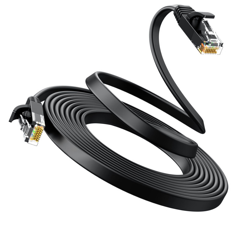 Ugreen Flaches Cat6 U/UTP Patchkabel RJ45, 0,5 m, Schwarz
