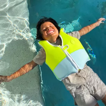 Sunnylife Kinder-Schwimmweste (3-6 Jahre) – Aqua Neon