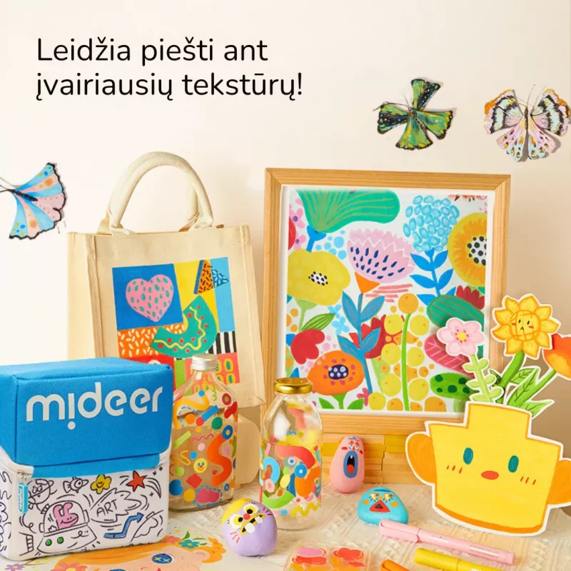 mideer Acrylpinselstifte im Etui, 60 Farben
