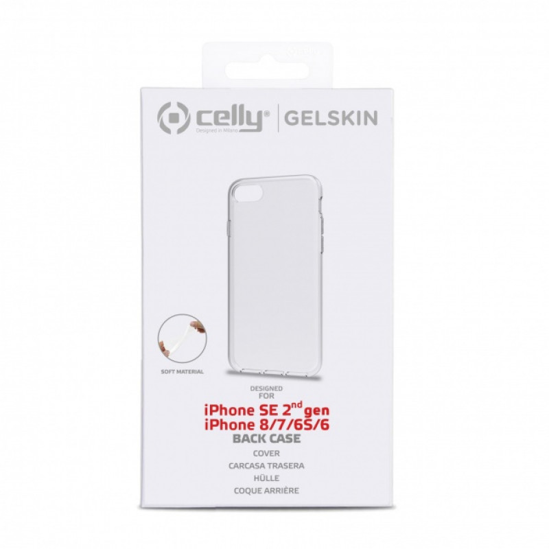 CELLY Gelskin Rückseitenabdeckung iPhone SE 2022 / iPhone SE 2020/8/7/6s/6, durchsichtig