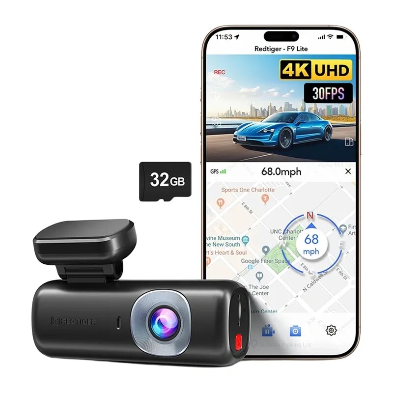 REDTIGER F9 Lite 4K Dashcam, 32GB
