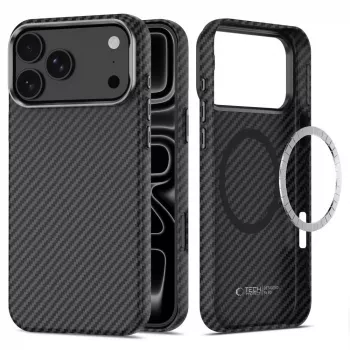 Tech-Protect Ion Carbon Magsafe iPhone 17 Pro Max / 18 Pro Max Schwarz/Silber Smartphone-Hülle