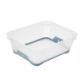 Keeeper Jonas Mini Korb A6 mit Antirutsch, 20x16x7 cm, Transparent/Blau