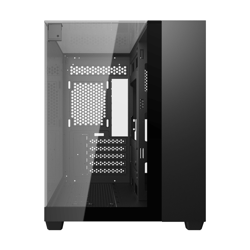 Darkflash TH285M Micro-ATX Computer-Gehäuse mit gehärtetem Glas, Schwarz