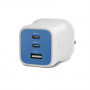 Targus HyperJuice Flex 65W GaN Ladegerät, 2x USB-C + 1x USB, Snorkel Blue (HJ1202BUEU)