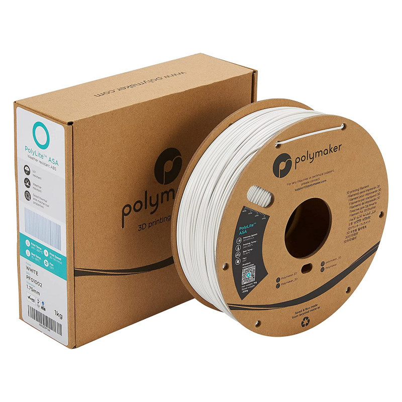 Polmask ASA 3D-Drucker-Filament, 1,75 mm, 1 kg – Weiß (PF01002)