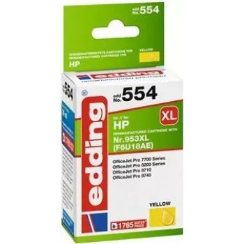 Edding EDD-554 Kompatible Tintenpatrone, Hohe Reichweite (XL), Gelb (18-554)