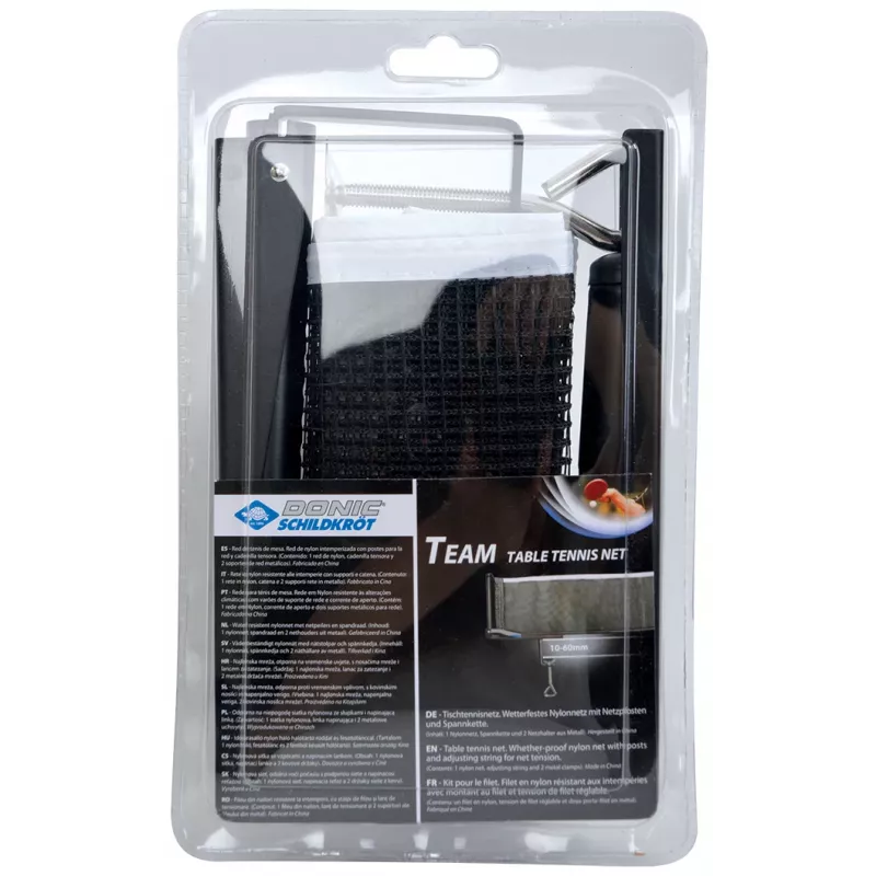 DONIC SCHILDKRÖT Tischtennisnetz Team, Faltbares Netz-Set mit Nylongewebe und Spannschnur