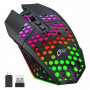 GameBox Gaming-Maus RGB 2,4GHz kabellos Hohles Gehäuse + USB-Aufladung 1600 DPI Schwarz