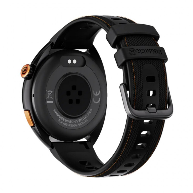 Hammer Ventus PRO Smartwatch, GPS, 1,43 inch AMOLED, wasserdicht, Schwarz