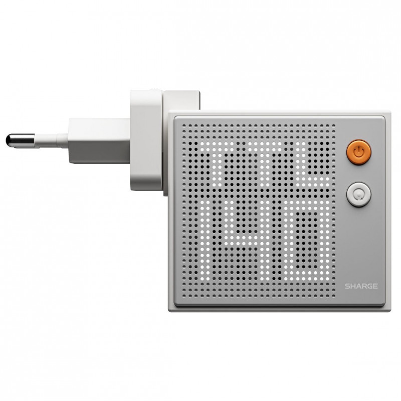 SHARGE Pixel 140 GaN Ladegerät, 140W, 3x USB-C, Dot-Matrix-Display - weiß