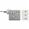 SHARGE Pixel 140 GaN Ladegerät, 140W, 3x USB-C, Dot-Matrix-Display - weiß