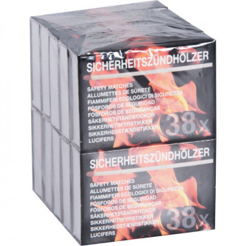 Flamax Streichhölzer 38 Stk. pro Schachtel, 10 Schachteln inkl.