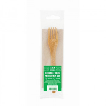 Gogreen Go Green wiederverwendbares Gabel- und Serviettenset (1901213)