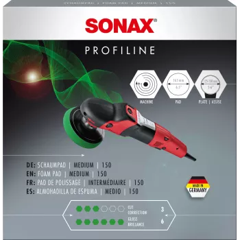 SONAX PROFILINE 150 Schaumstoff-Polierpad, mittel, grün