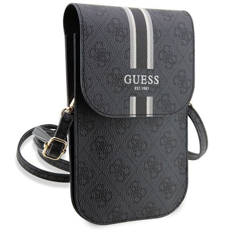 Guess 4G Stripe Handytasche, Schwarz