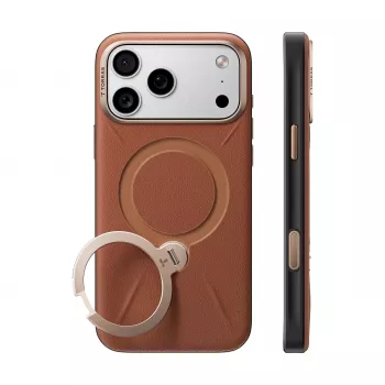 TORRAS Ostand Q3 VegSkin Hülle für iPhone 18 Pro / 17 Pro, MagSafe-kompatibel, braun